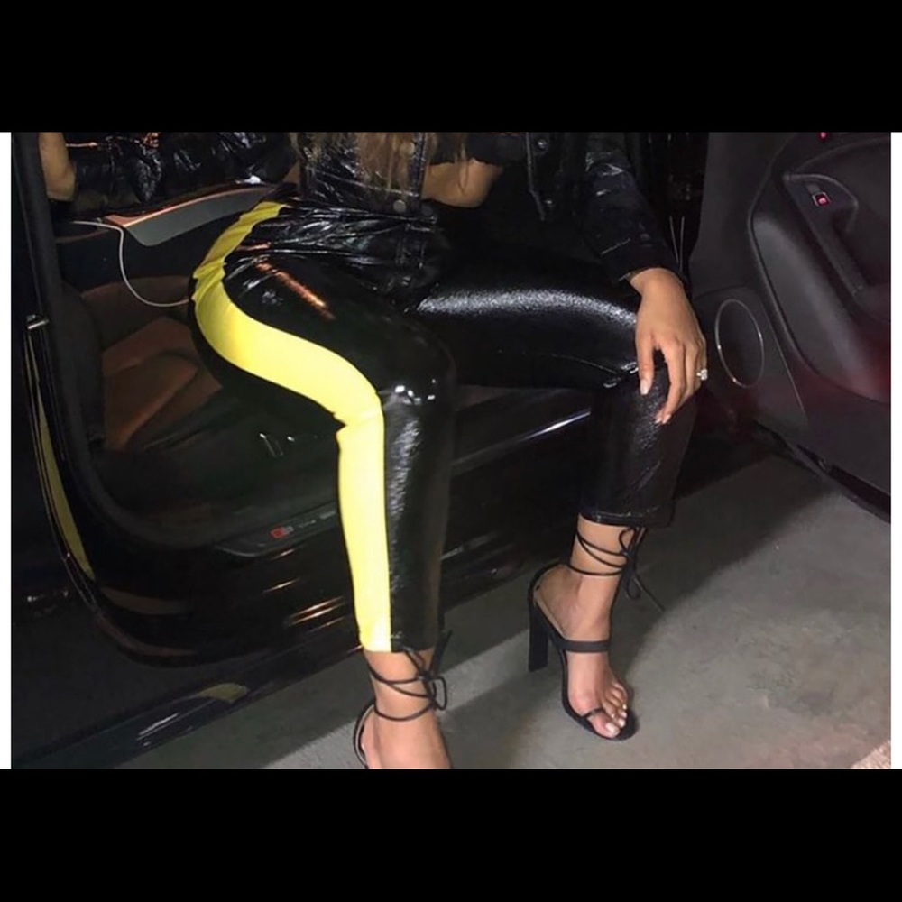 Cardi B x Fashion nova black and yellow pants